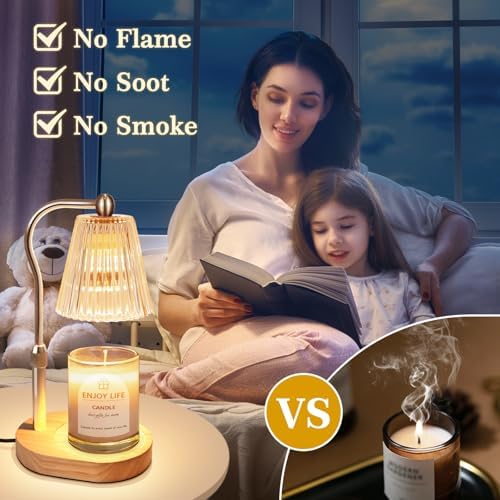 seenlast Gifts for Women, Candle Warmer Lamp with Adjustable Height Timer Dimmer,Vintage Home Decor for Scented Jar - Image 4