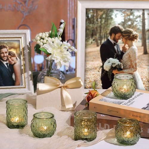 NITIME 36Pcs Assorted Green Votive Candle Holders, Tea Lights Candle Holder for Table Centerpiece, Green Candle Holders for Wedding, Bridal Shower and Tea Party Decorations - Image 5