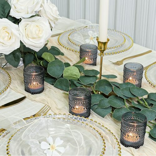SUPMIND 24pcs Dark Blue Glass Votive Candle Holders Bulk for Wedding - Image 5