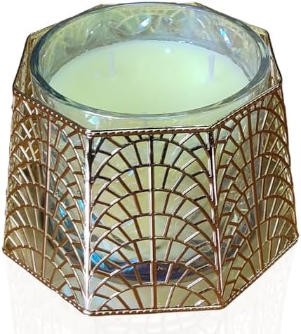 3 Wick Candle Holder, Shell Design Candle Jar Holder for 4-Inch Diameter Jars (5.25" D x 3.5" H) (Rose Gold) - Image 6