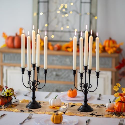 Sziqiqi Black Candelabra Candle Holder for Halloween, 5 Arms Candelabra - Image 2