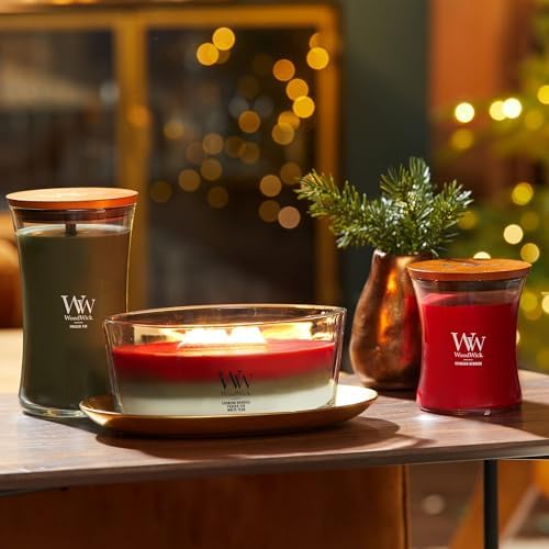 WoodWick Winter Garland Trilogy Holiday Candle Gifts for Women and Men, 16 oz Ellipse Trilogy Candle with Crackling Wick - Image 4