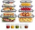 8 Pack Non-Toxic Glass Food Storage Containers with Glass Lids by Woaiwo-q