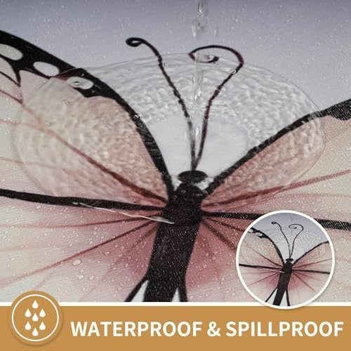Rectangle Table Cloth,100% Waterproof Tablecloth Oil Proof Spill Proof Vinyl Table Cloth, Wipe Clean Plastic Table Cover for Dining, Camping, Indoor and Outdoor, 52"x70", Butterfly Bloom - Image 2