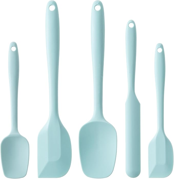 Silicone Spatula Set, 5 Piece Food Grade Rubber Spatulas by Hoewina