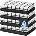 Bumble Dish Cloths (8-Pack), 100% Cotton Kitchen Towels, 12"x12" - Black by BumbleTowels