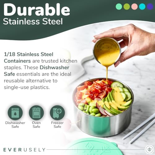 Microwavable Stainless Steel Food Containers, 5 Lunch Boxes, Garden Party - Image 6