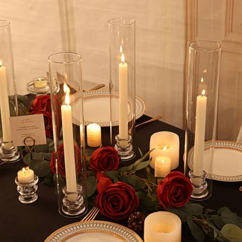 Volens Hurricane Glass Candle Holders- Set of 6 Candlestick Holders 14" H - Image 6