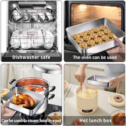 GIUOIDUO Stainless Steel Lunch Box 6-Pack,Stackable Snack Storage Boxes, Lid Food Container, Reusable Food Storage Container for Travel and Work, Dishwasher Safe, Freezer Safe - Image 4