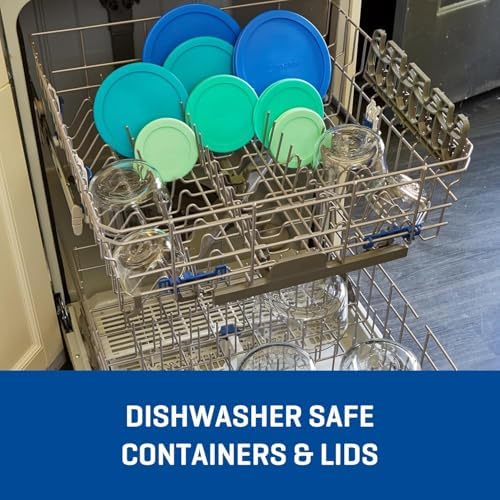 Anchor Hocking 26 Piece Glass Storage Containers with Lids (13 Glass Food Storage Containers & 13 Mixed Blue SnugFit Lids) - Image 6
