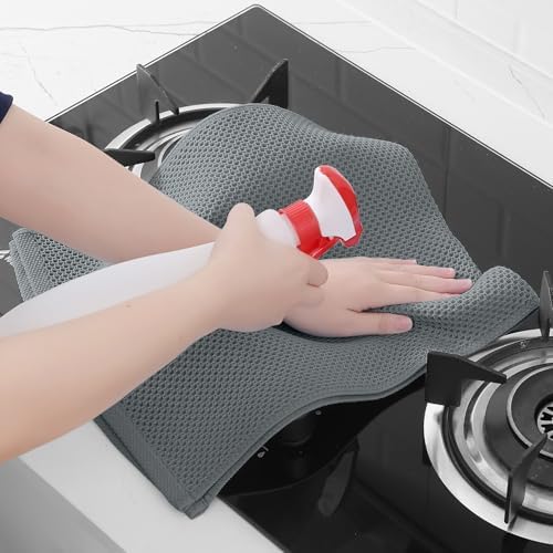 Homaxy 100% Cotton Waffle Weave Kitchen Dish Towels 12-Pack, Grey - Image 5