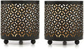 Hosley Set of 2 Black (Gold Inside) Metal Jar Holder Candle Sleeve 4.5" High. Votive, Tea Light Lanterns Ideal Gift for Weddings, Parties, Spa and Aromatherapy O6 by HOSLEY