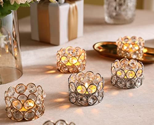 Silver Crystal Tealight Candleholders - Pack of 10 Tea Lamp Candle Holders - Image 6