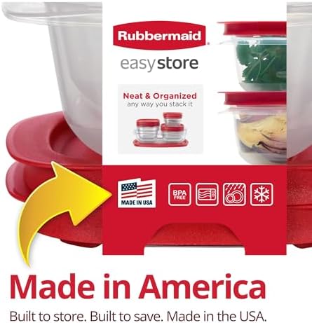 Rubbermaid 7.81- and 14.66-Cup EasyStore Square Containers, Food Storage Containers with Lids, 4-Piece (Pack of 2) - Image 4