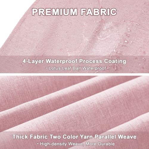 Decorelia Faux Linen Tablecloth for Dining Room, 60 x 84 Inch Pink - Image 4