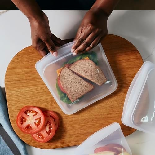Stasher Premium Reusable Silicone Food Storage Sandwich Bag, Clear, 28 oz - Image 3