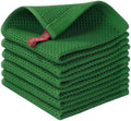 Homaxy 100% Cotton Waffle Weave Kitchen Dish Cloths 6-Pack, Forest by Homaxy