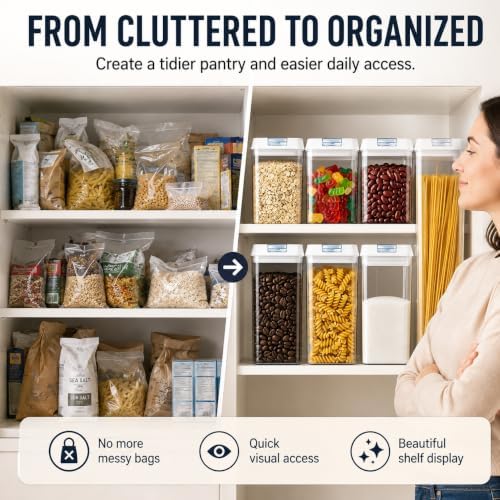 Clear Airtight Food Storage Containers, 7-Piece Set - Image 3