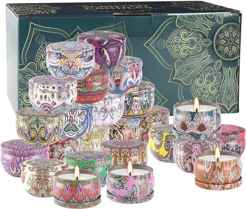 WPONSZU Scented Candles Gifts Set 24 Pack Soy Wax Travel Tin Jar Candles for Home 2.5 OZ jar Candles for Mom for Christmas, Birthday, Thanksgiving, Mother's Day - Image 2