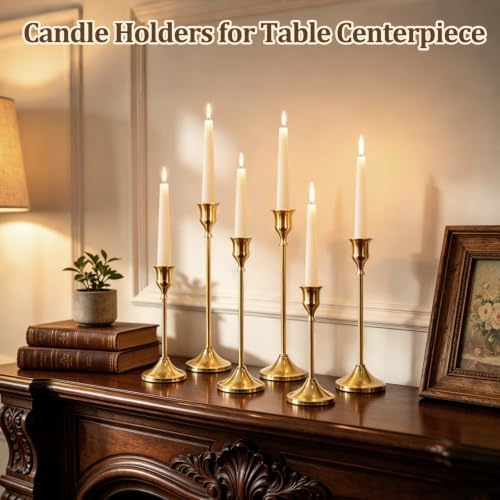 24Pcs Gold Taper Candle Holders, Vintage Centerpieces Candlestick Holder - Image 5