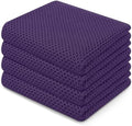 Homaxy 100% Cotton Waffle Weave Kitchen Dish Towels 4-Pack, Eggplant by Homaxy