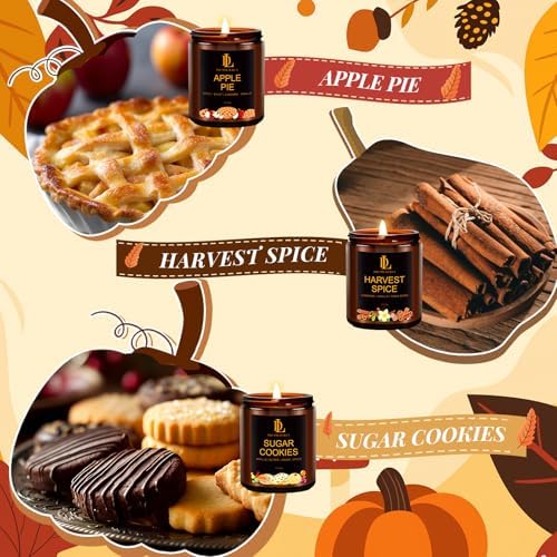 DL DREAMY DEWLA Fall Candles Set for Home Scented, 6 Pack 42oz, Soy Wax - Image 6