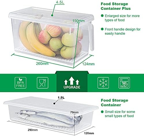 SILIVO 3 Pack 4.5L Lettuce Keeper for Fridge with Removable Drain Trays - Image 2