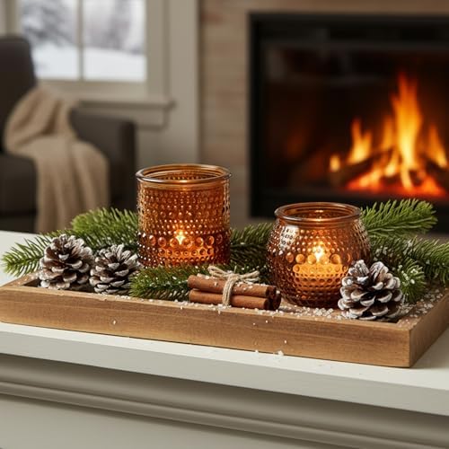 36 Pack Votive Candle Holders, Amber Candle Holders for Fall Centerpiece - Image 3
