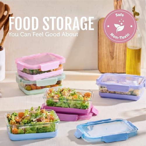 Ello Duraglass Refresh 3.4 Cup Meal Prep Containers, 10 Pc, Melon - Image 6