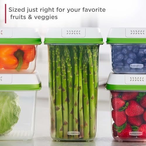 Rubbermaid FreshWorks Produce Saver, Medium and Large Storage Containers, 8-Piece Set, Set of 4, Med & Lg, Clear - Image 5