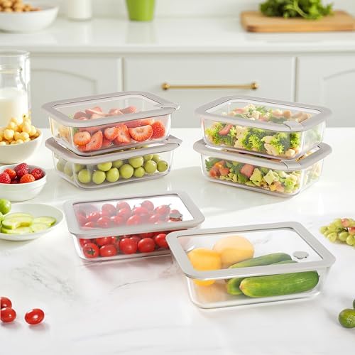 Glass Food Containers with Glass Lid, Microwave Safe Food Storage Container Set, 4 Pack of 35oz, Large Size Airtight Storage Set with Leak Proof Lids, Meal Prep Containers - Image 7