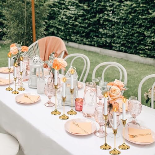 12pcs Gold Candle Holders, Candlestick Holders Taper Candle Holders for Pillar Candles Sticks Holder Decor Halloween Christmas Decorations Candle Candelabros para Centros de Mesa - Image 4