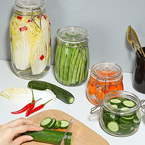 ComSaf Round Small Glass Pantry Jars with Airtight Lids 17 oz 6 Pack - Image 4