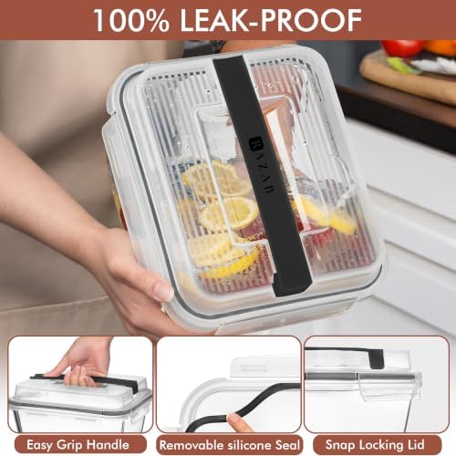 Razab 17 Cups / 132 Oz / 3900ml Large Glass Food Storage Containers with Lids - Leakproof, BPA-Free Large Meal Prep Container Ideal for Roasting Turkey, Store Leftover - Microwave & Oven Safe - Image 4