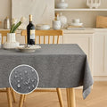 Decorelia Waterproof Linen Table Cloth for 8ft Rectangle Table, Easy to Clean Wrinkle-Free Wipeable Outdoor Tablecloth for Wedding, Party, and Camping(Oblong, 60 x 120 Inch (10-12 Seats), Dark Grey) by Decorelia