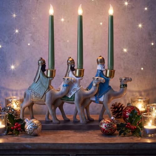 Christmas Nativity Candleholders Three Wise Men Resin Candlestick Holders - Image 6