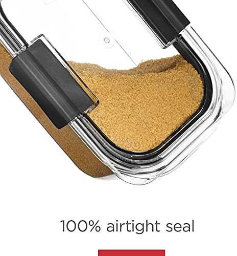 Rubbermaid Brilliance Airtight Food Storage Container, Perfect for Pantry Staples, Clear/Grey, 12 Cup (Pack of 2) - Image 4