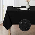 Veblandy Rectangle Tablecloth Waterproof 60x104 inch Linen Textured Table Cloth Stain and Wrinkle Resistant Washable, Decorative Fabric Table Cover for Dining, Party and Camping, Black by Veblandy