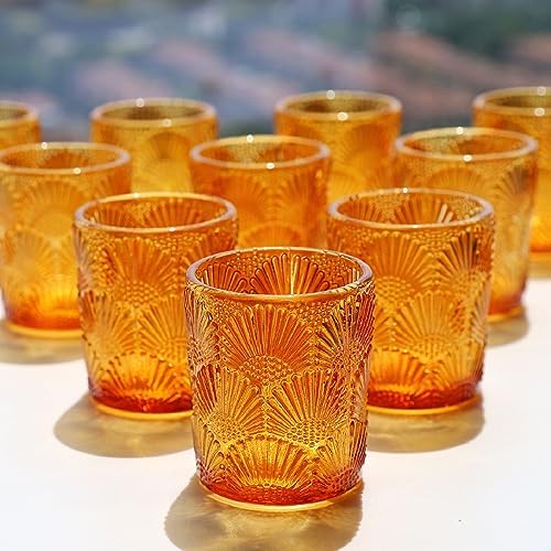 Woho 12pcs Amber Votive Candle Holders, Tealight Holder for Thanksgiving by Woho
