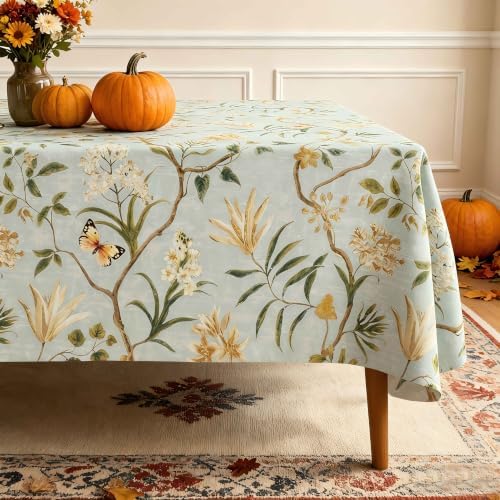 Rectangle Table Cloth,100% Waterproof Vinyl Tablecloth, 60" x 84",Leaves by Unknown