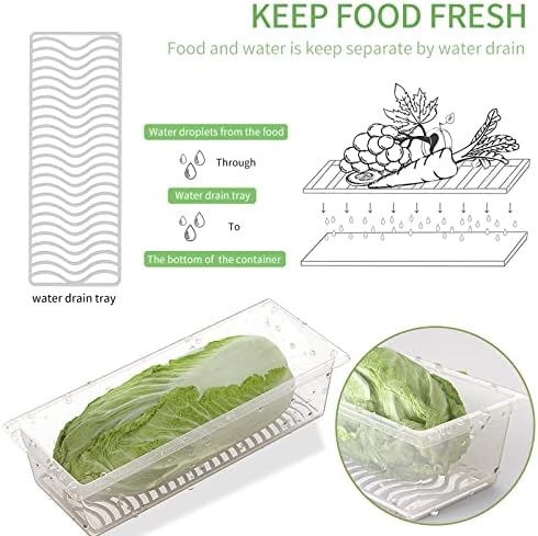 6 Pack 1.5L Fruit Storage Containers for Fridge with Removable Drain Tray - Image 2