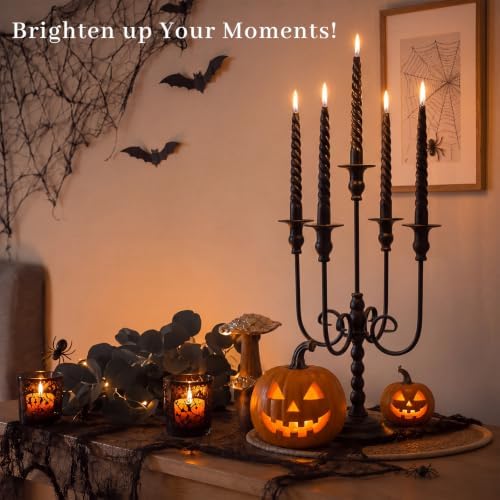2 Pcs 20 Inch Black Candelabra Halloween Decorations, Retro - Image 3