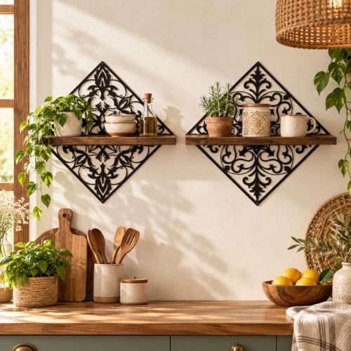 2 Pcs Wall Candle Holder Rustic Wall Mirror Decor Candle Sconces - Image 7