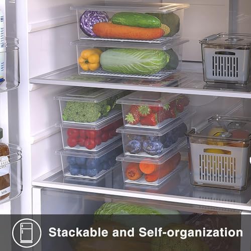 3 Pack 1.5L Fruit Storage Containers for Fridge with Removable Drain Tray - Image 6