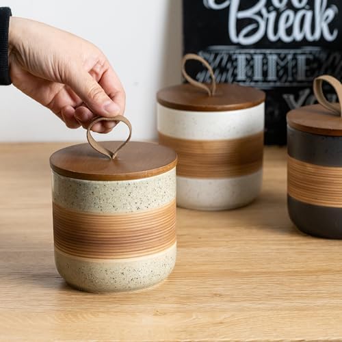 Miamolo Ceramic Jar with Lid, Small Coffee Canister for Ground Coffee - Image 4
