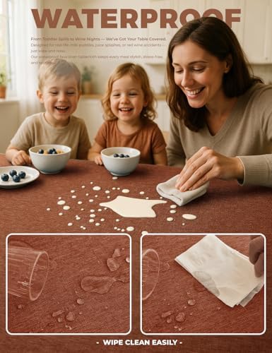 Decorelia Fall Rectangle Tablecloth for Dining Table Burnt Orange,60"x120" - Image 6