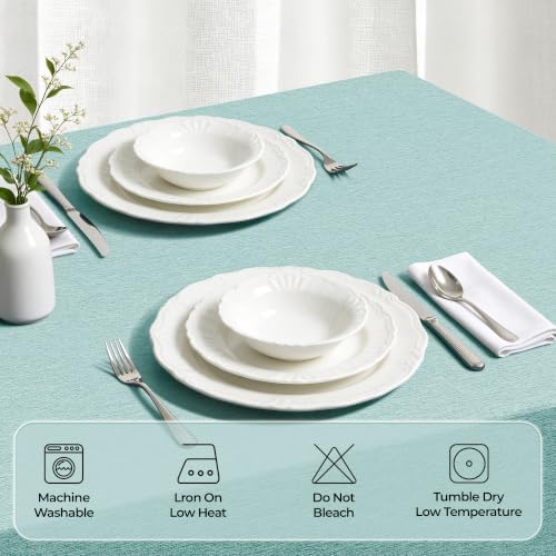 Decorelia Auqa Linen Textured Tablecloth Rectangular 60 x84 Inch - Image 3