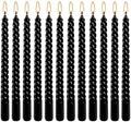 WPONSZU 10 Inch Black Spiral Taper Candle Set, 12 Pack Unscented Dripless Candlesticks for Halloween,Dinner,Party Brithday Wedding and Home Decoration by WPONSZU