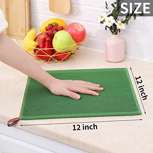 Homaxy 100% Cotton Waffle Weave Kitchen Dish Cloths 18-Pack, Grass Green - Image 5