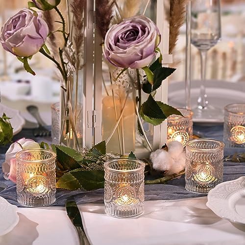 DEVI 24 Pcs Clear Glass Votive Candle Holders, Tealight Holders - Image 2